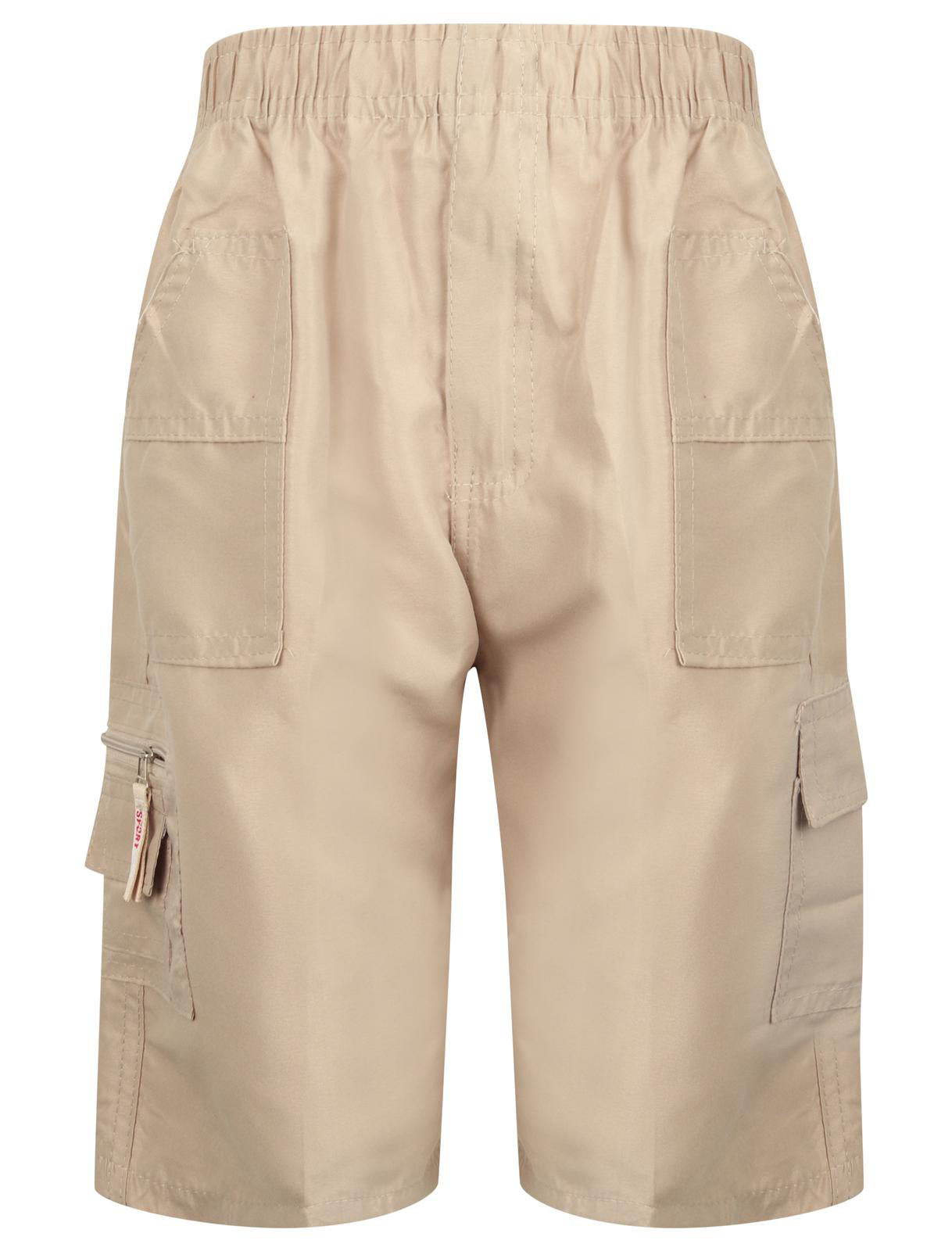 Boys Summer Patterned Shorts - Beige Plain