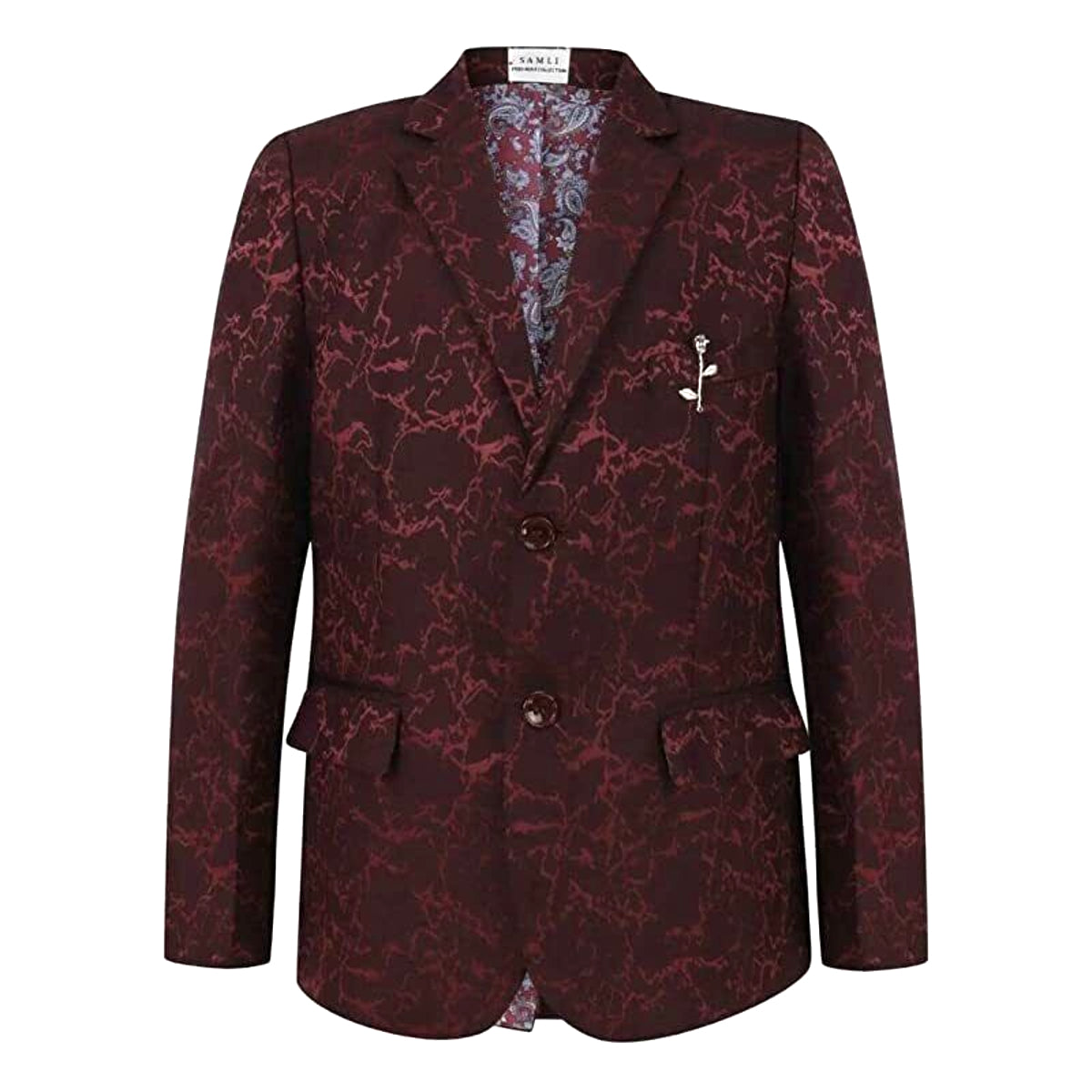 Boys Blazer Kid Suit Jacket Lightning Print Smart Casual Formal Coat