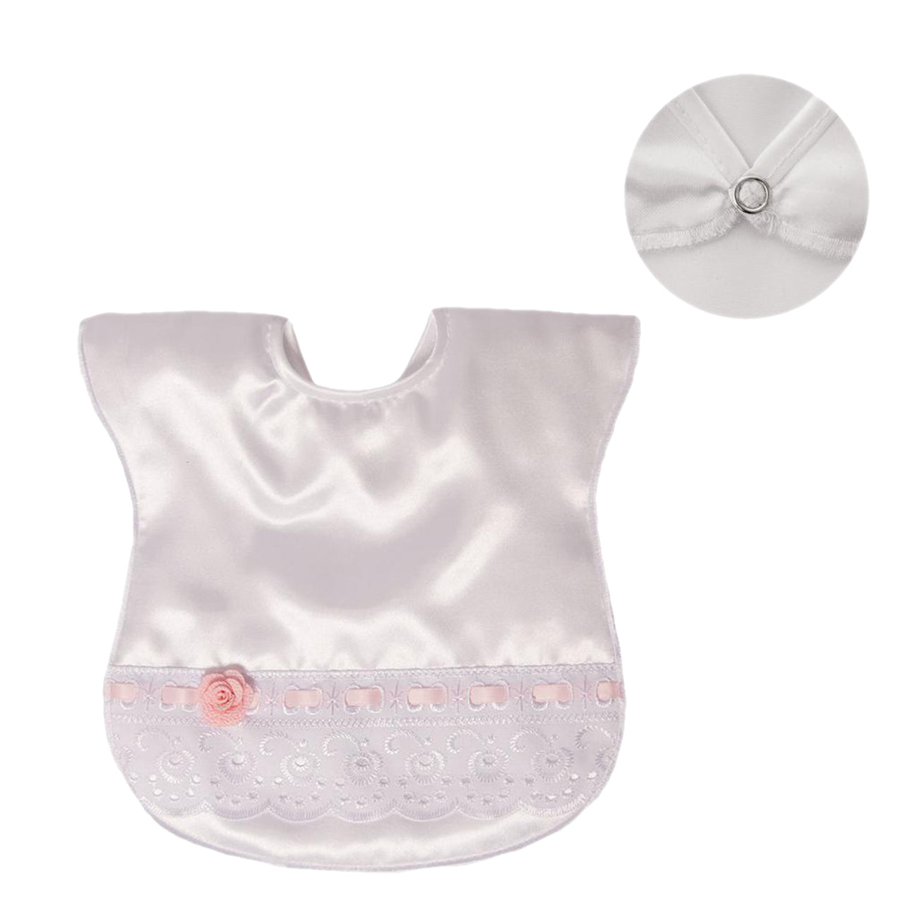 Baby Girls Satin Rose Bibs