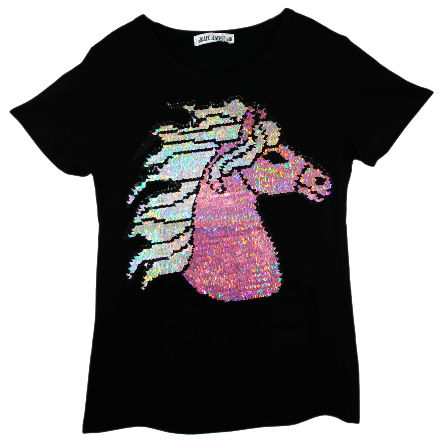 Girls Animal Sequin Brush Changing T-Shirts