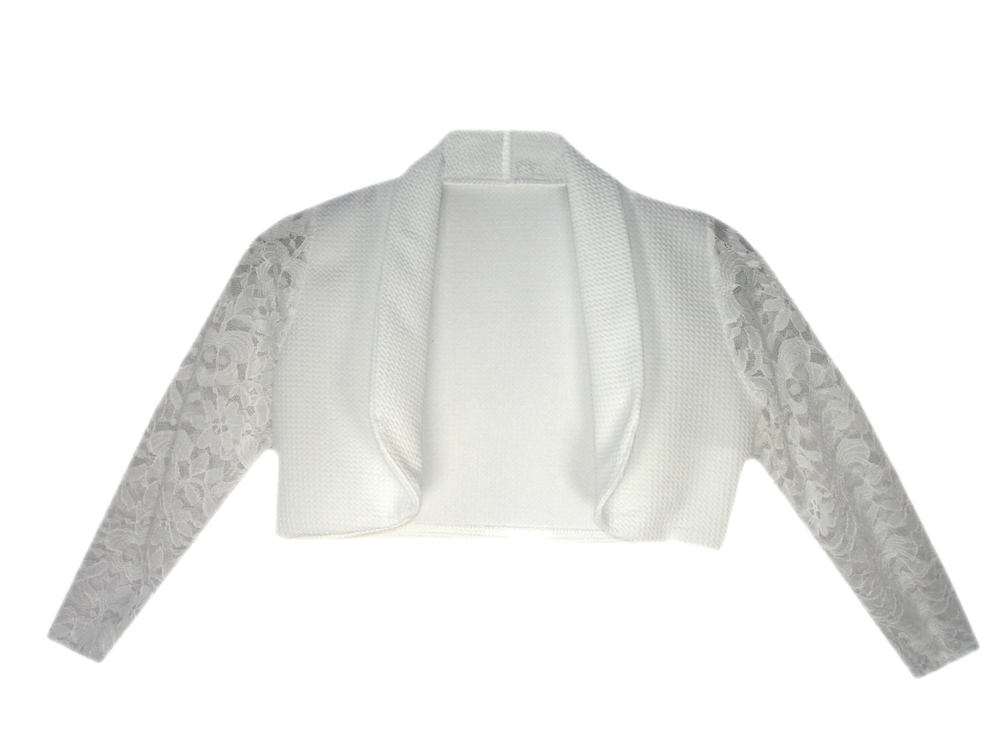 Girls Lace Bolero - White