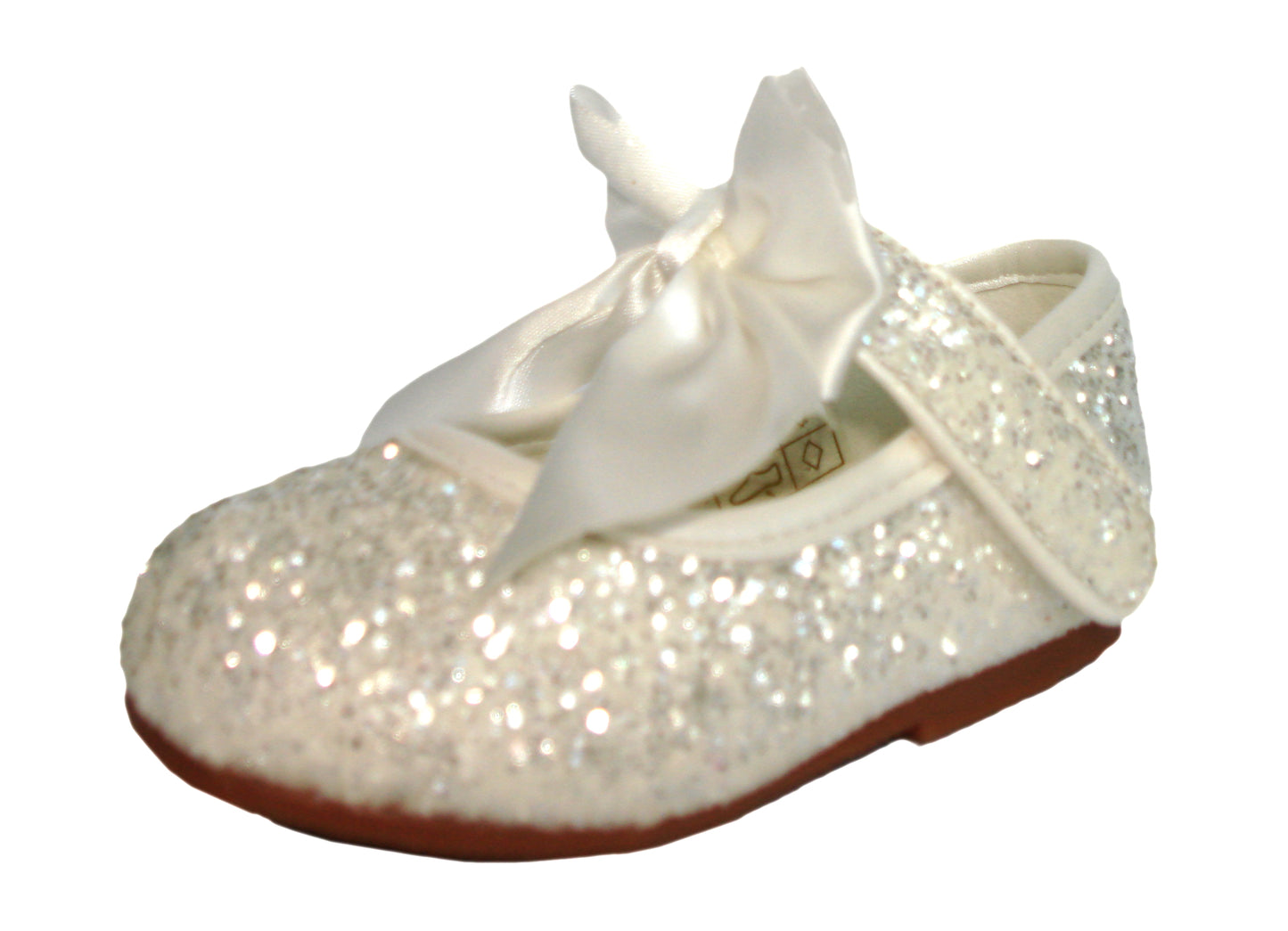 Baby Girls Bow Ribbon Glitter Party Shoes