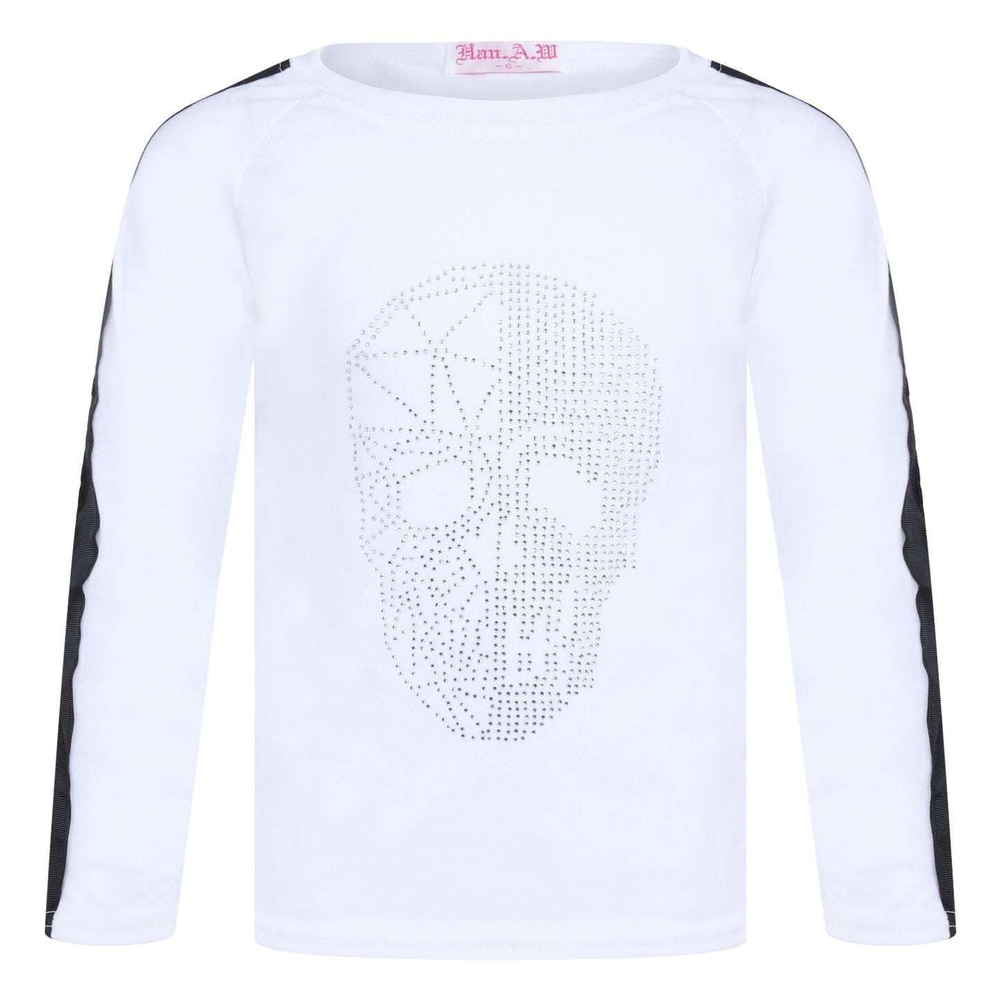 Boys Silver Skull Face Studded Tops