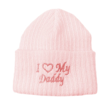 Baby Ribbed Winter Beanie Hats - Pink