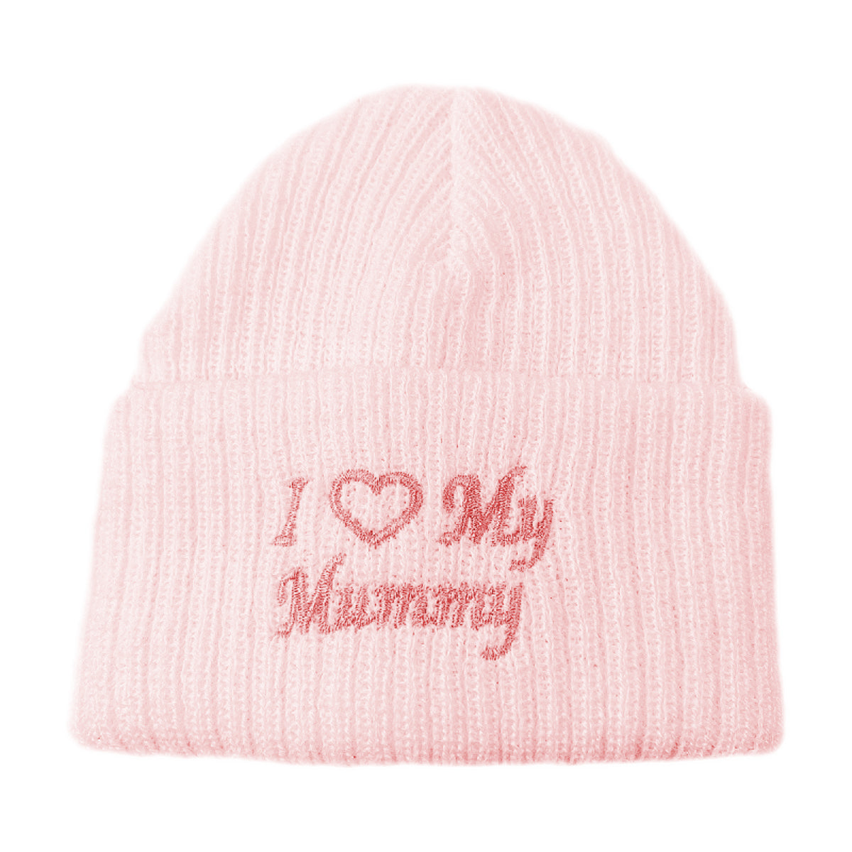 Baby Ribbed Winter Beanie Hats - Pink