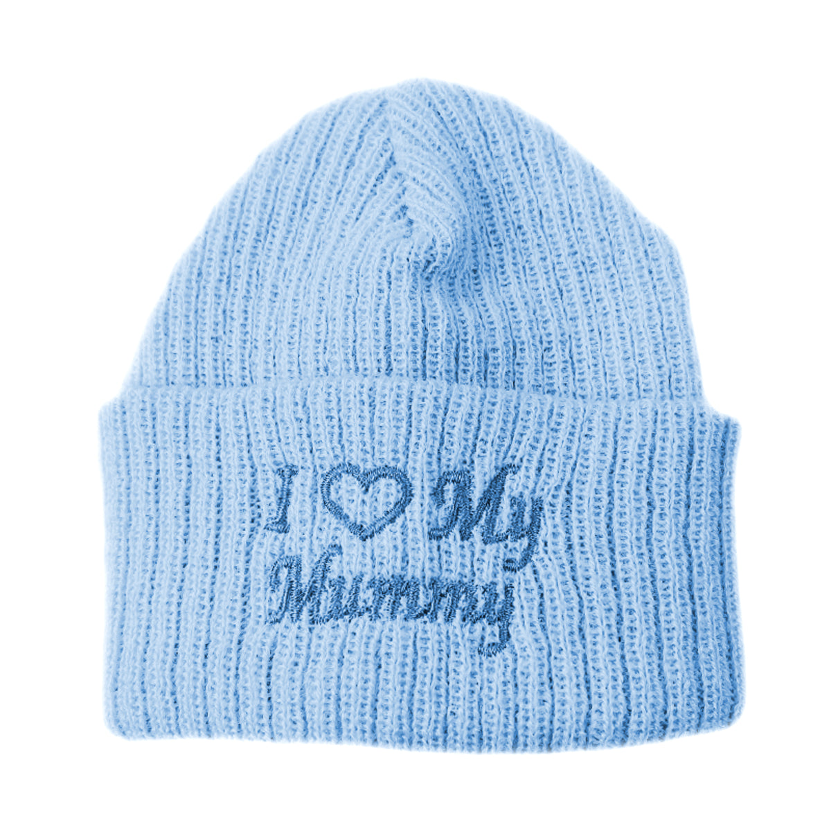 Baby Ribbed Winter Beanie Hats - Blue