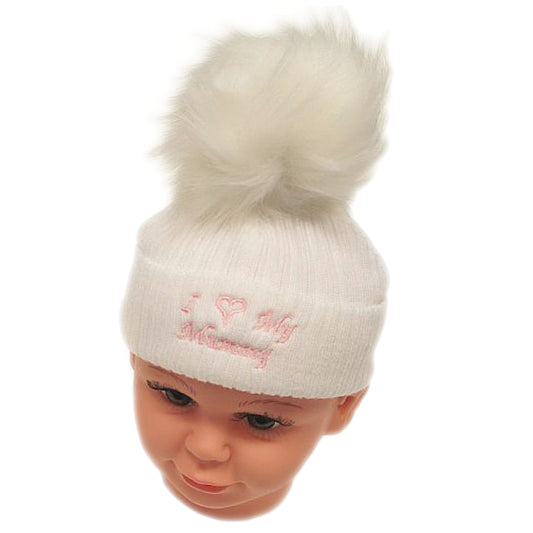 Baby Ribbed Pom Pom Winter Beanie Hats