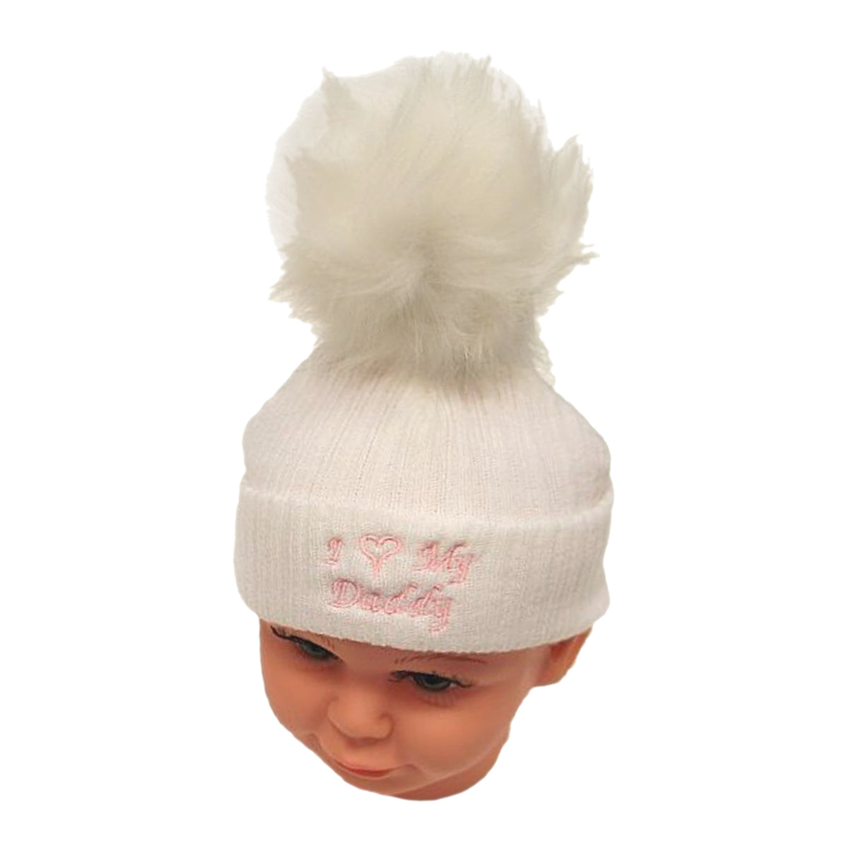 Baby Ribbed Pom Pom Winter Beanie Hats