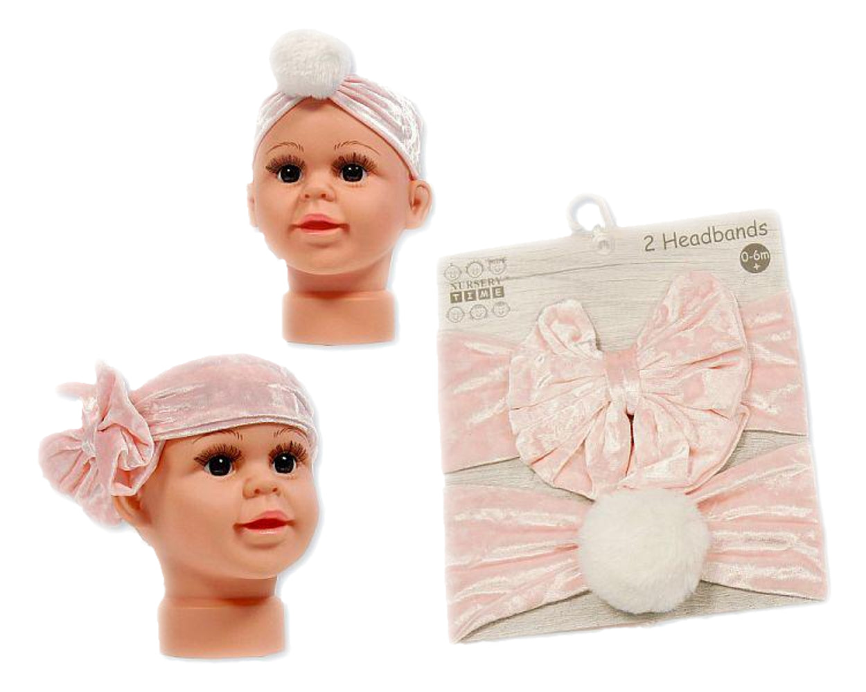Baby Girls Velvet Headband & Hat