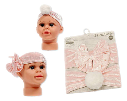 Baby Girls Velvet Headband & Hat