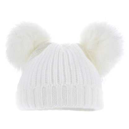 Baby Knitted Pom Pom Hat Boy Girl Winter Bobble Mummy Daddy Prince Princess 0-12