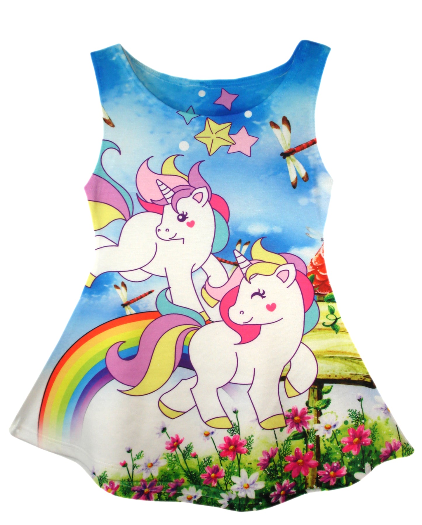 Girls Unicorn Summer Swing Dress