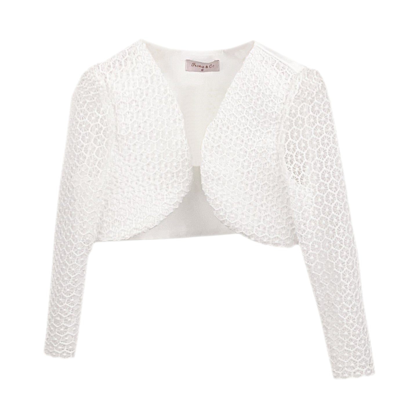 Girls Ivory Lace Bolero Floral Shrug