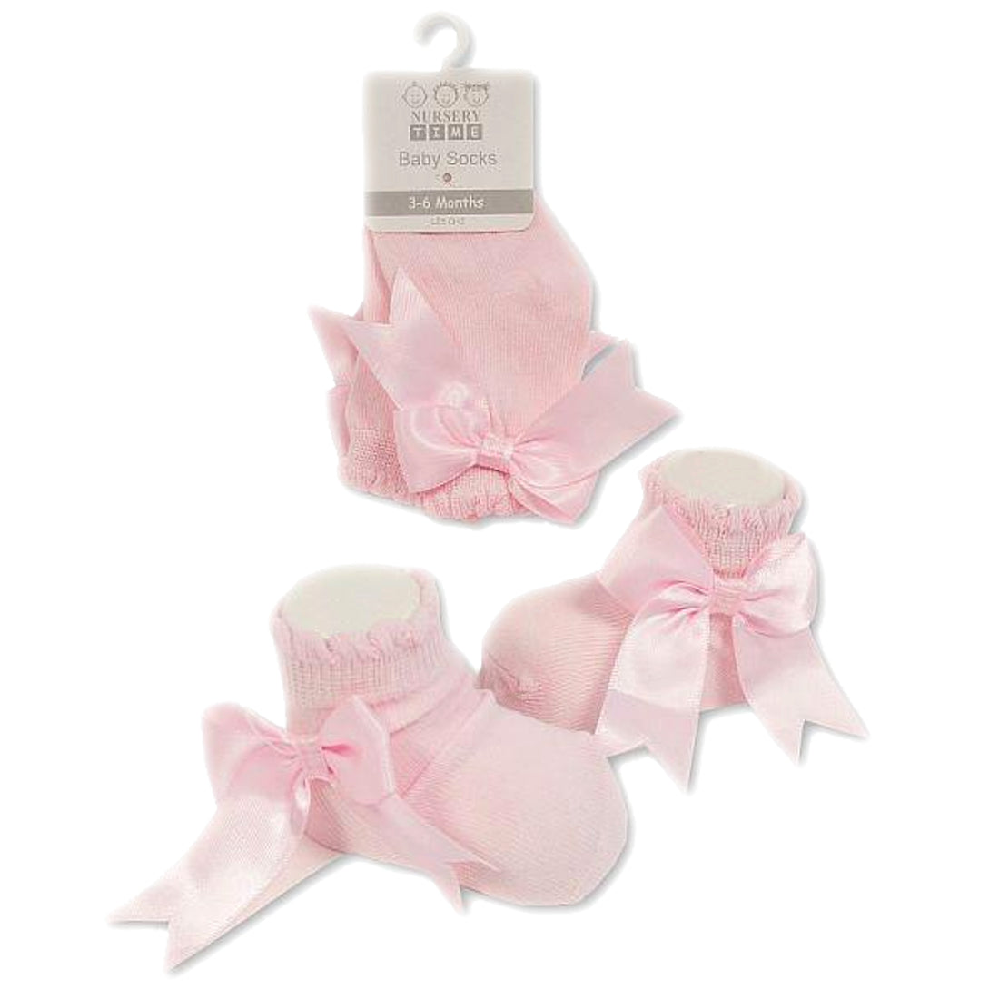 Baby Girls Socks Cotton Rich Spanish Bow Lace Wedding Stocking Socks with Bows Ribbon Top Party Ribbed Ankle Socks 0-18 Months