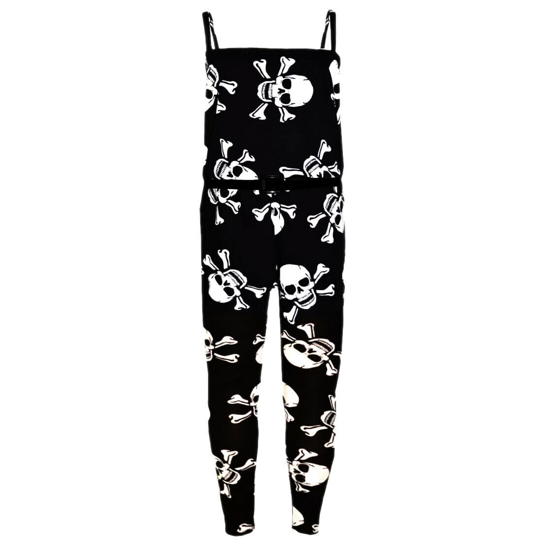 Girls Halloween Costumes Skull Cropped T-Shirt  Set Swing Dress Jumpsuit
