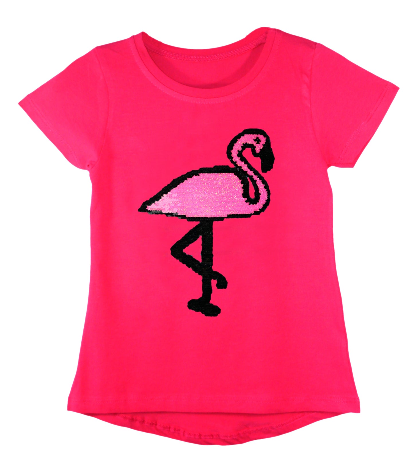 Girls Shiny Sequin Face T-Shirt