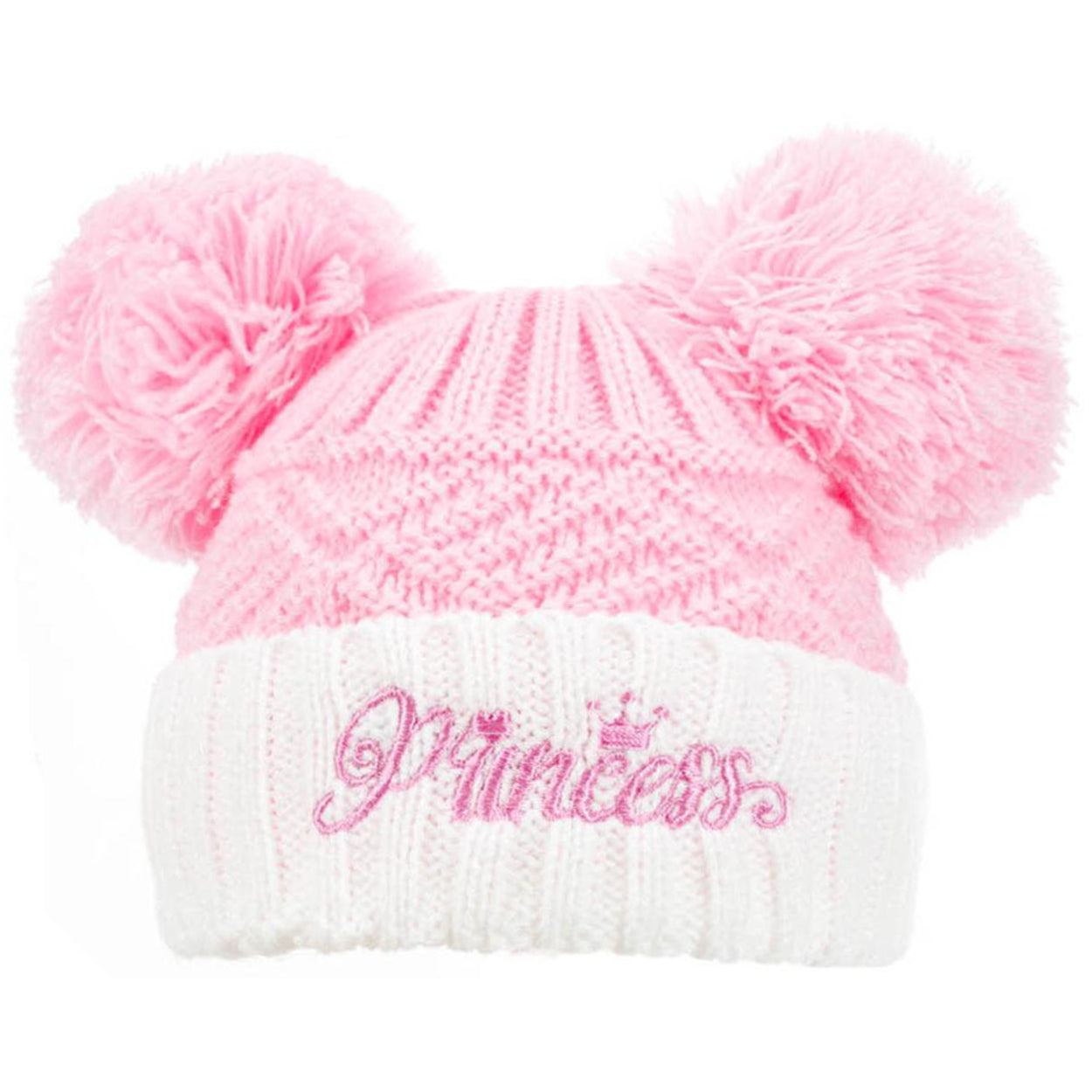 Baby Knitted Pom Pom Hat Boy Girl Winter Bobble Mummy Daddy Prince Princess 0-12