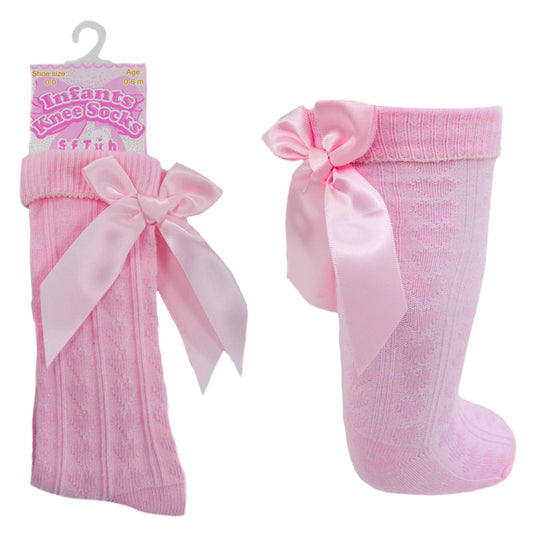 Girls Bow Ribbon Knee Socks