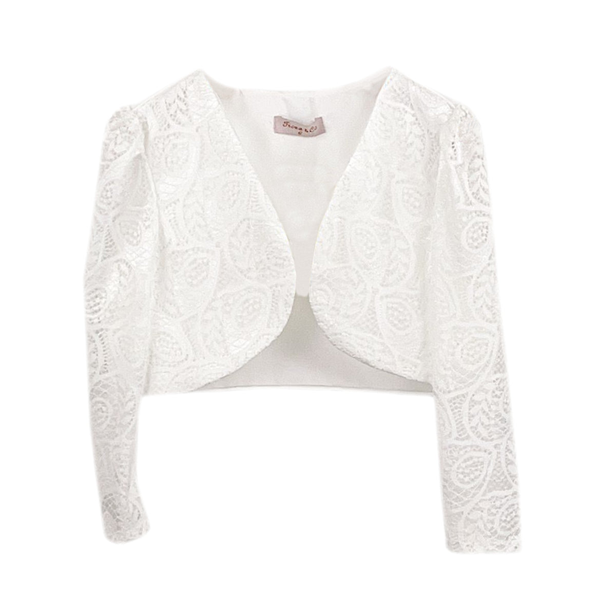 Girls Ivory Lace Bolero Floral Shrug