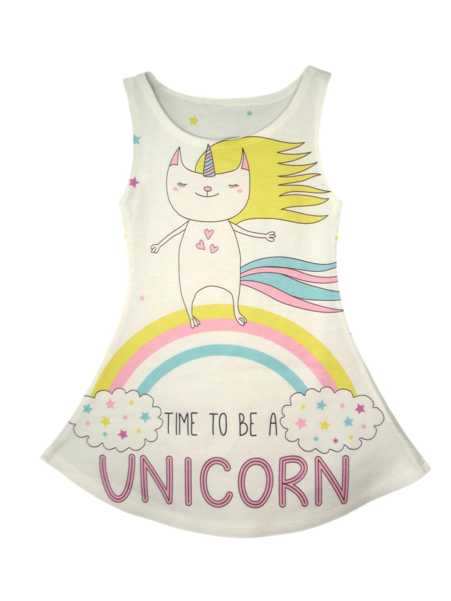 Girls Unicorn Summer Swing Dress