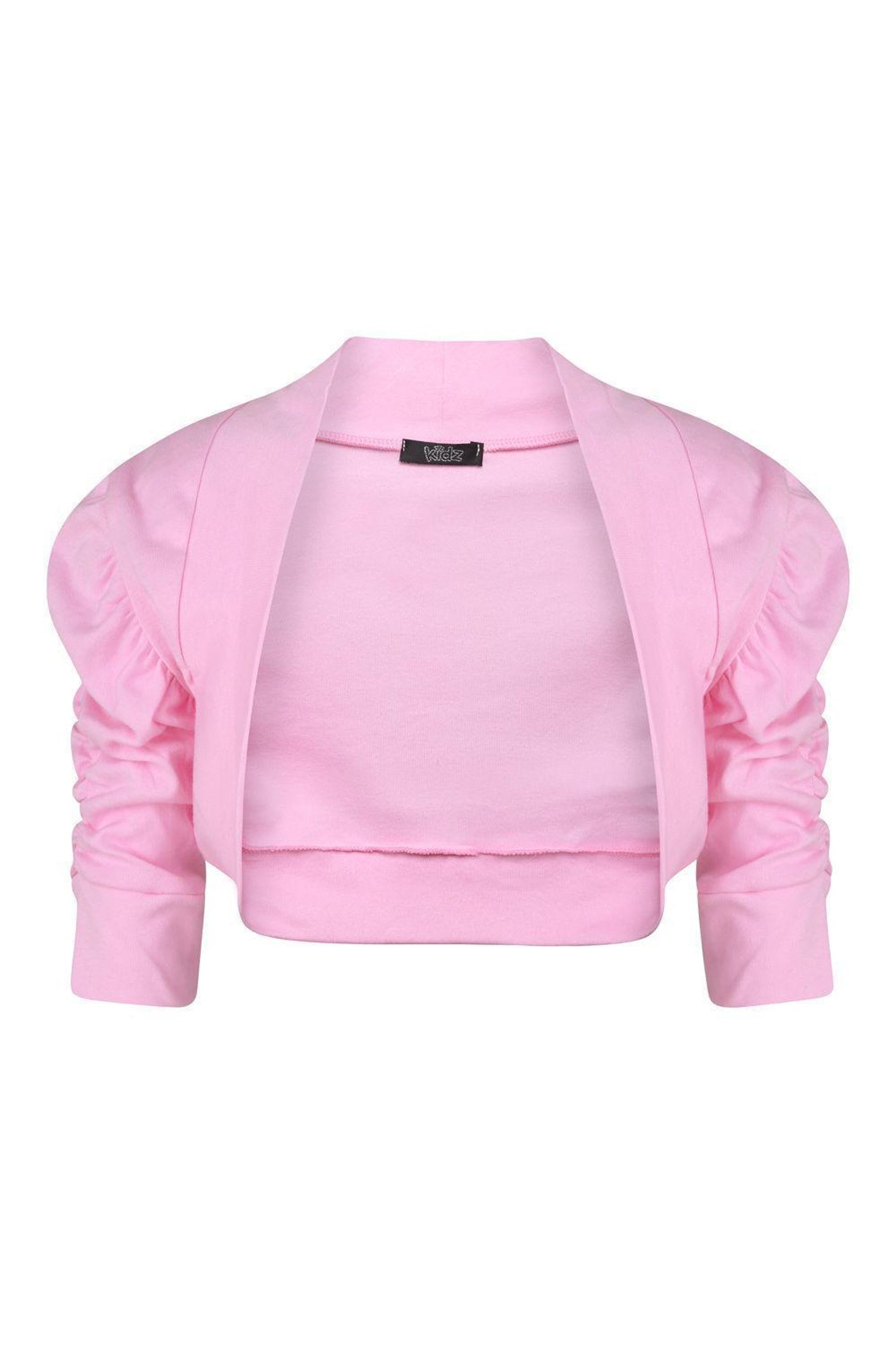Girls Ruched Sleeve Bolero - Pink