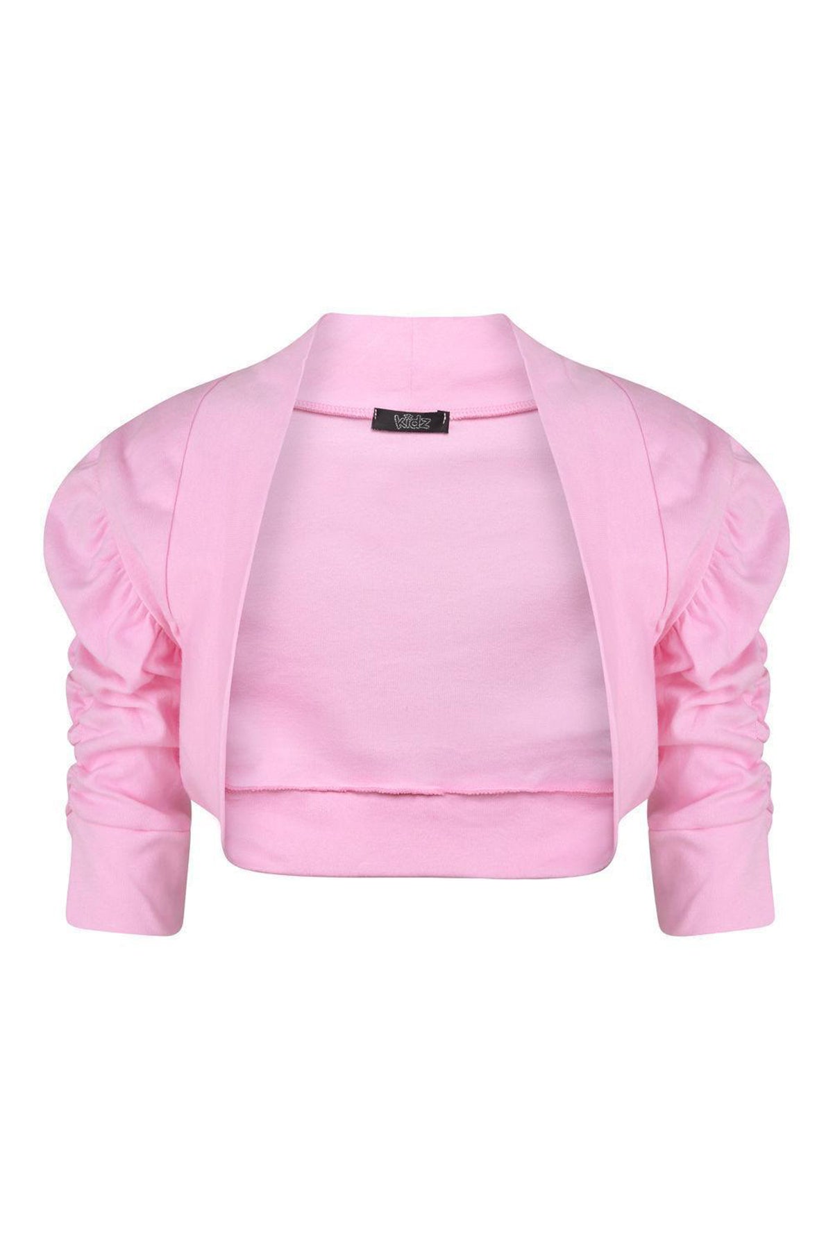 Girls Ruched Sleeve Bolero - Pink