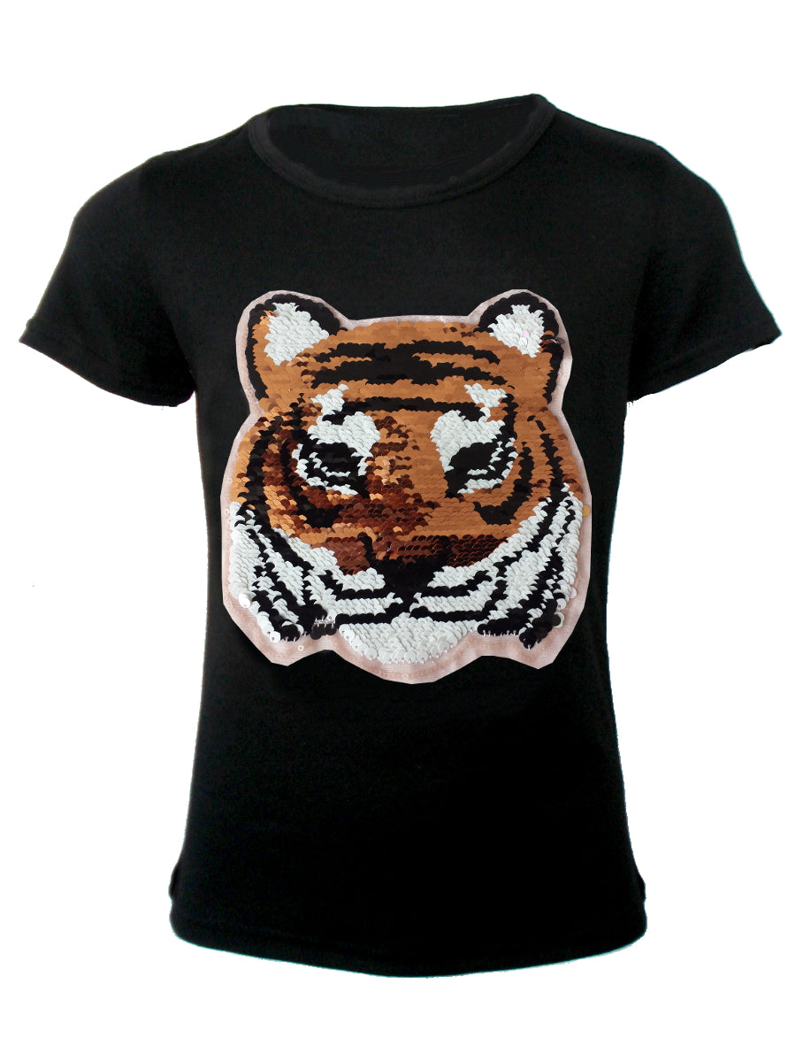 Girls Animal Sequin Brush Changing T-Shirts