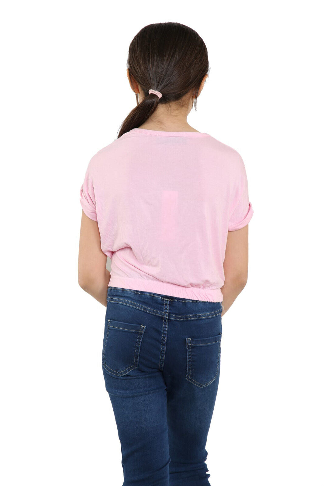 Girls Batwing Neon Crop Top T-Shirt