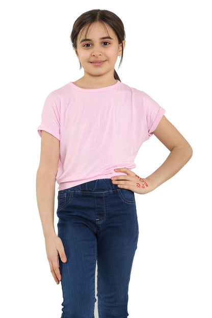 Girls Batwing Neon Crop Top T-Shirt