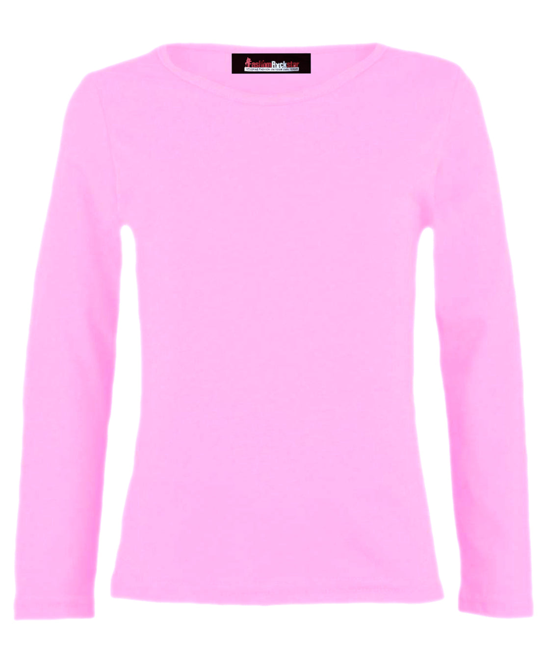 Girls Basic Long Sleeve Tops - Baby Pink