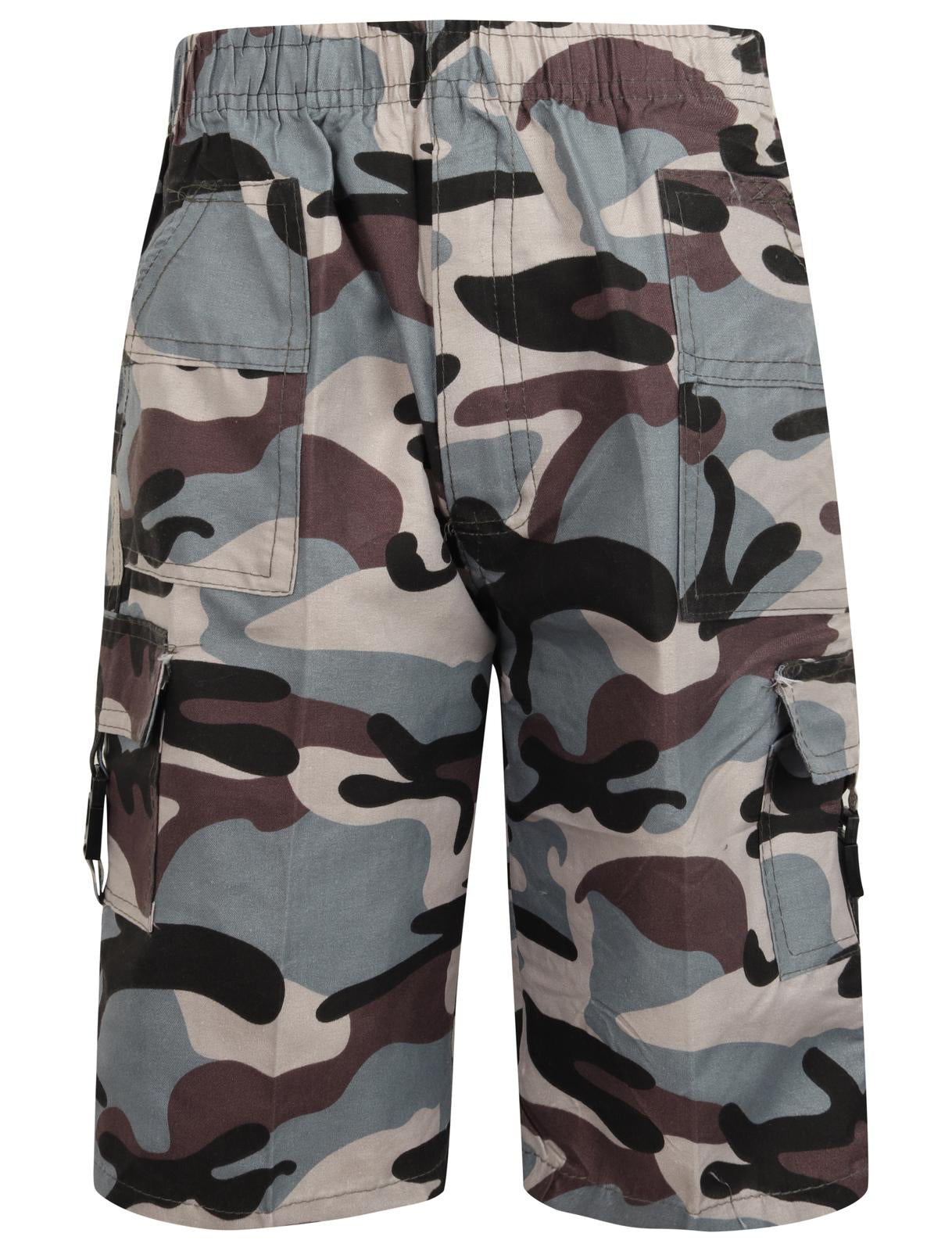 Boys Summer Patterned Shorts - Beige Blue Camo