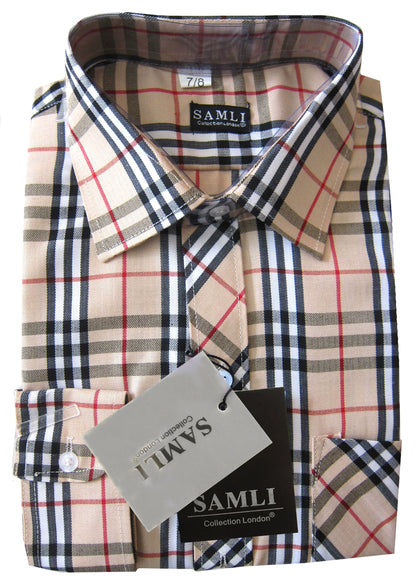 Boys Striped & Checked Formal Shirts