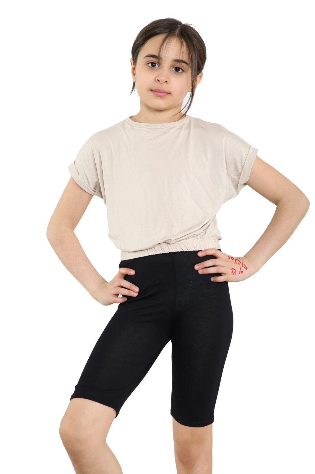 Girls Batwing Neon Crop Top T-Shirt