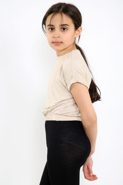 Girls Batwing Neon Crop Top T-Shirt