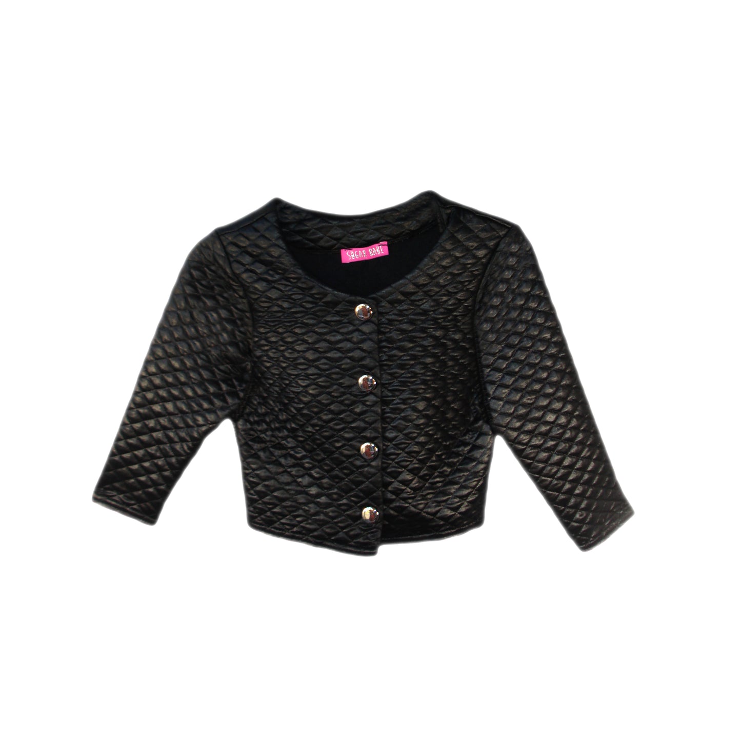 Girls Padded Bolero Quilted Jacket - Black