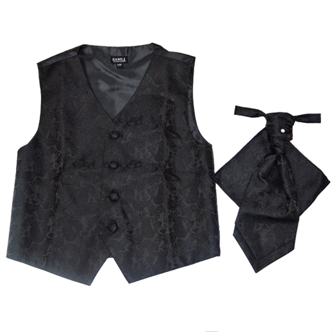 Boys 2 Piece Paisley Waistcoat Cravat Set