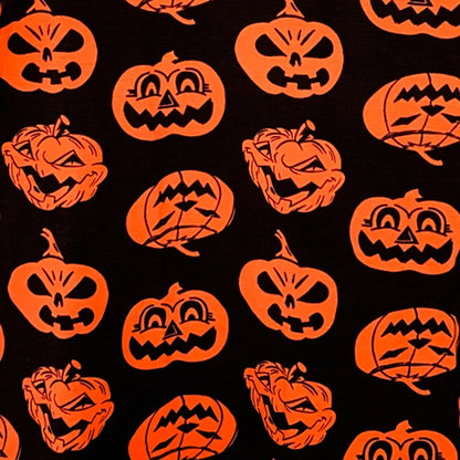 Girls Halloween Swing Dress - Orange pumpkin