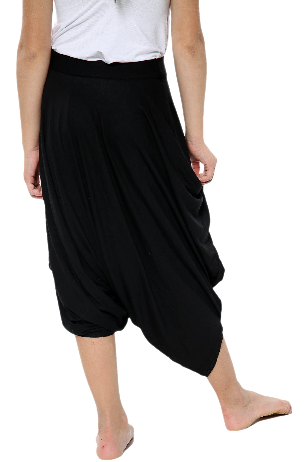 Girls Draping Romper Skirt - Black