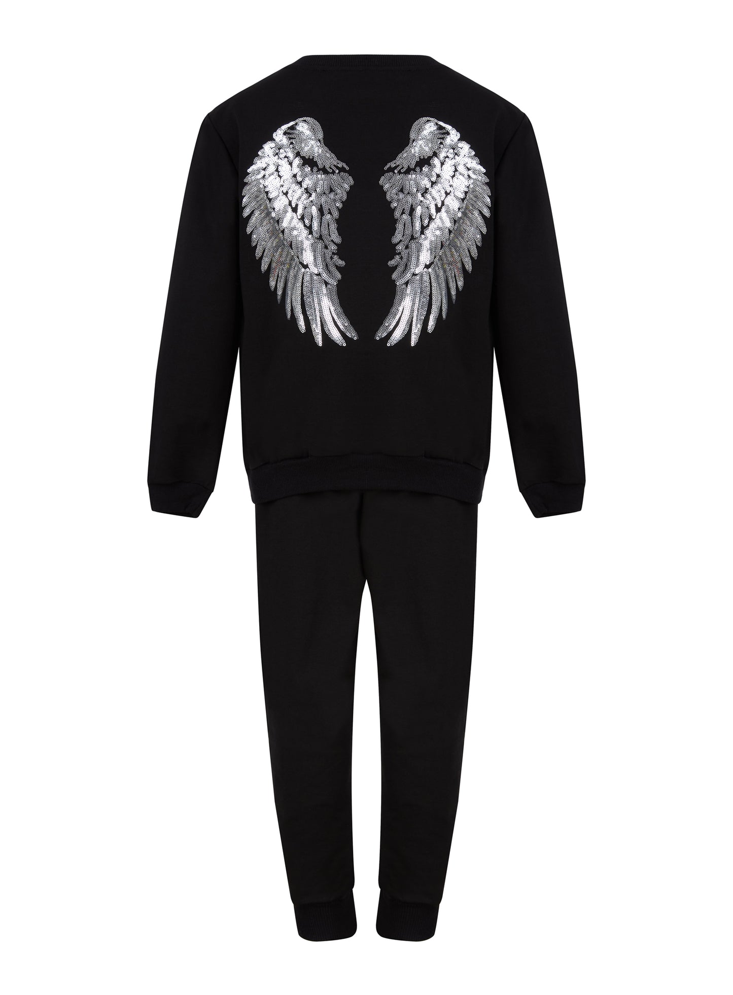 Girls Angel Wings Sequins Tracksuit