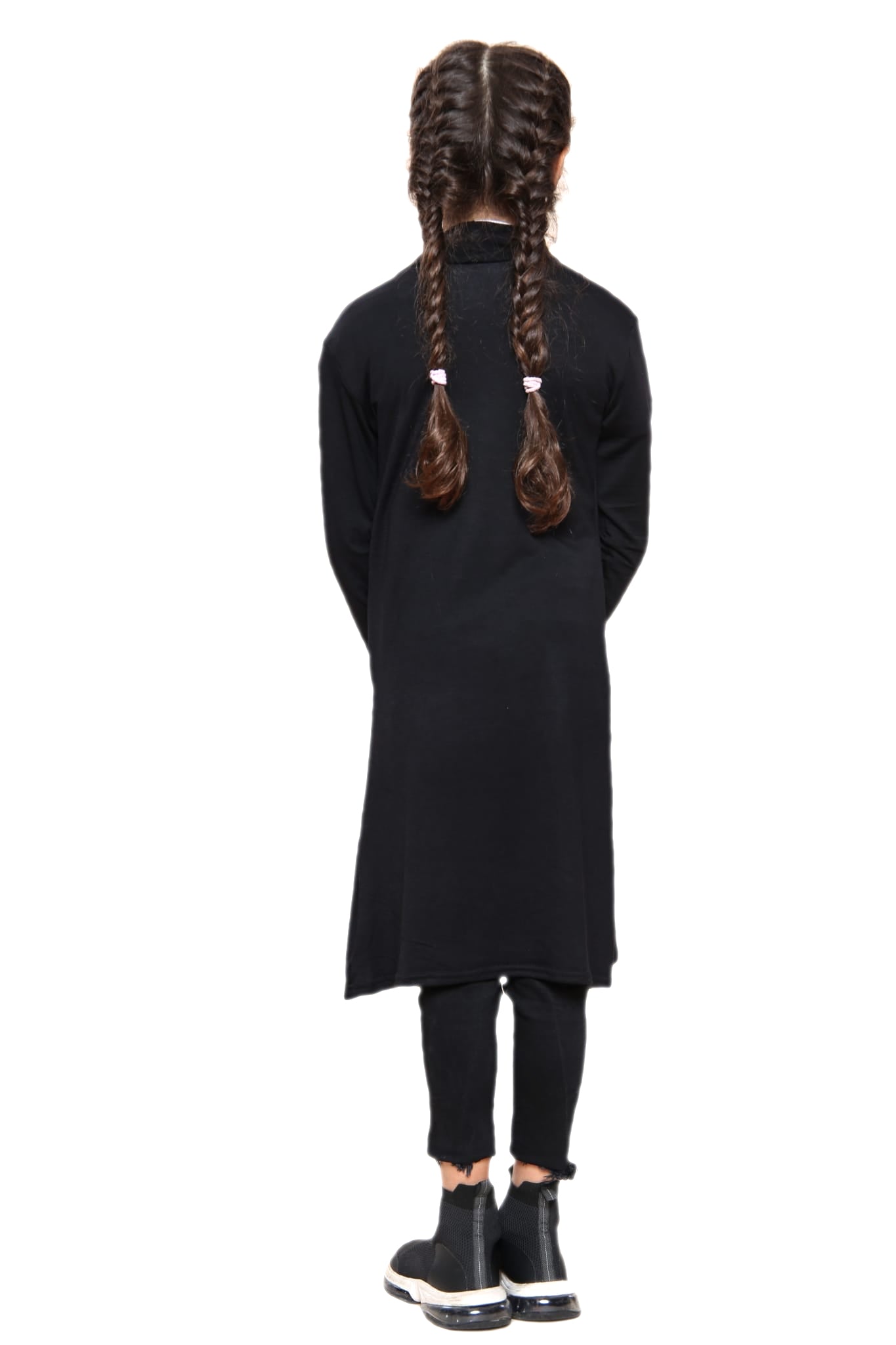 Girls Long Boyfriend Cardigan - Black