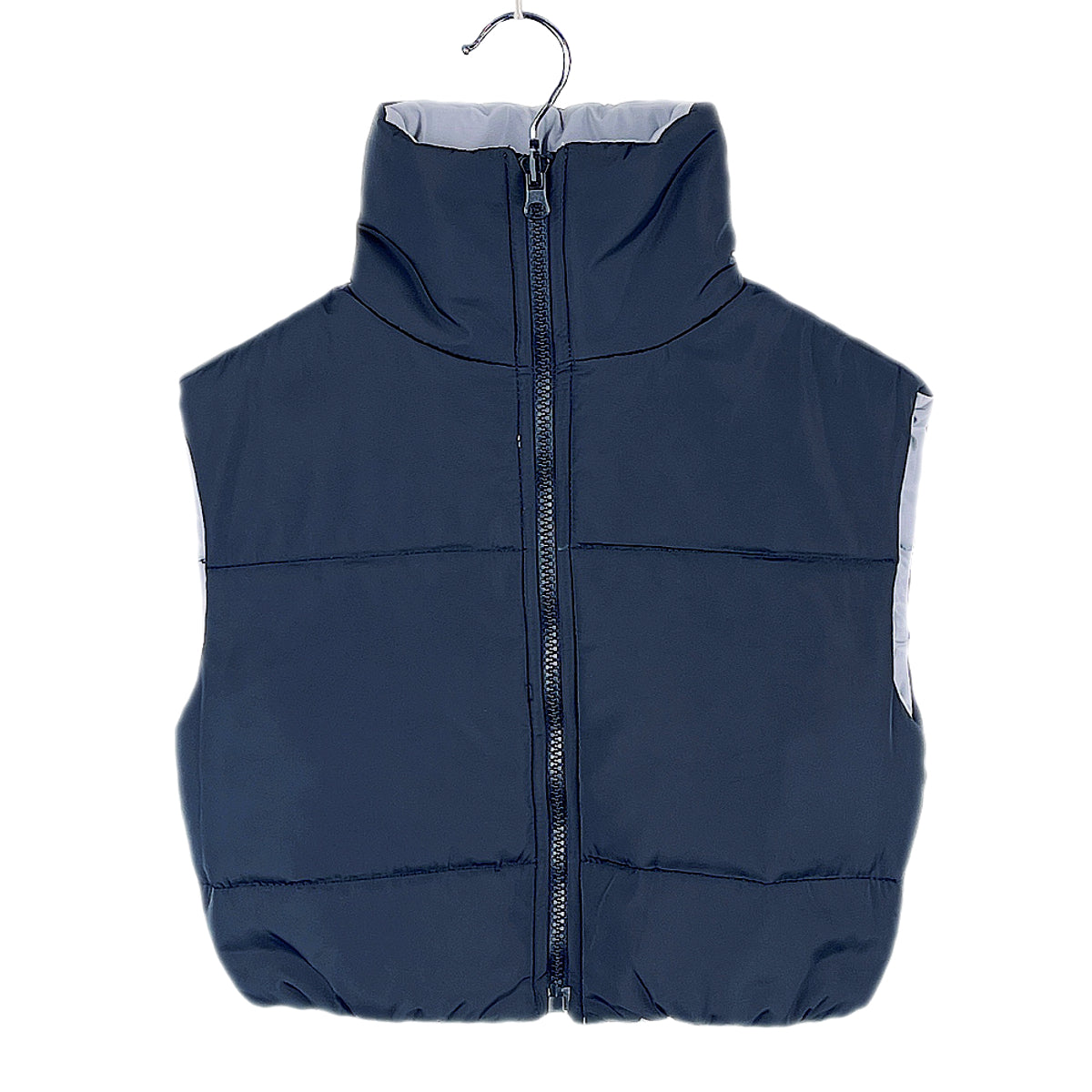 Girls Reversible Gilet Bodywarmer Cropped Sleeveless Jacket 2 in 1 - Black