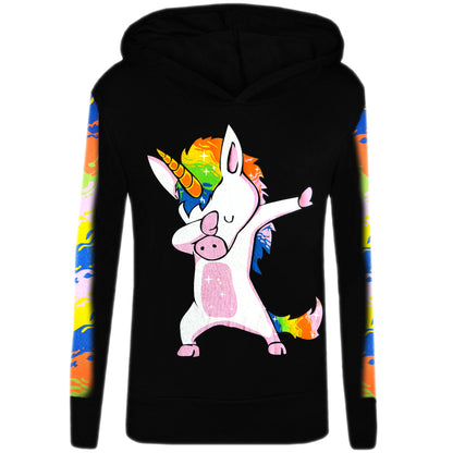 Girls Dab Unicorn Hooded Top & Leggings Tracksuit