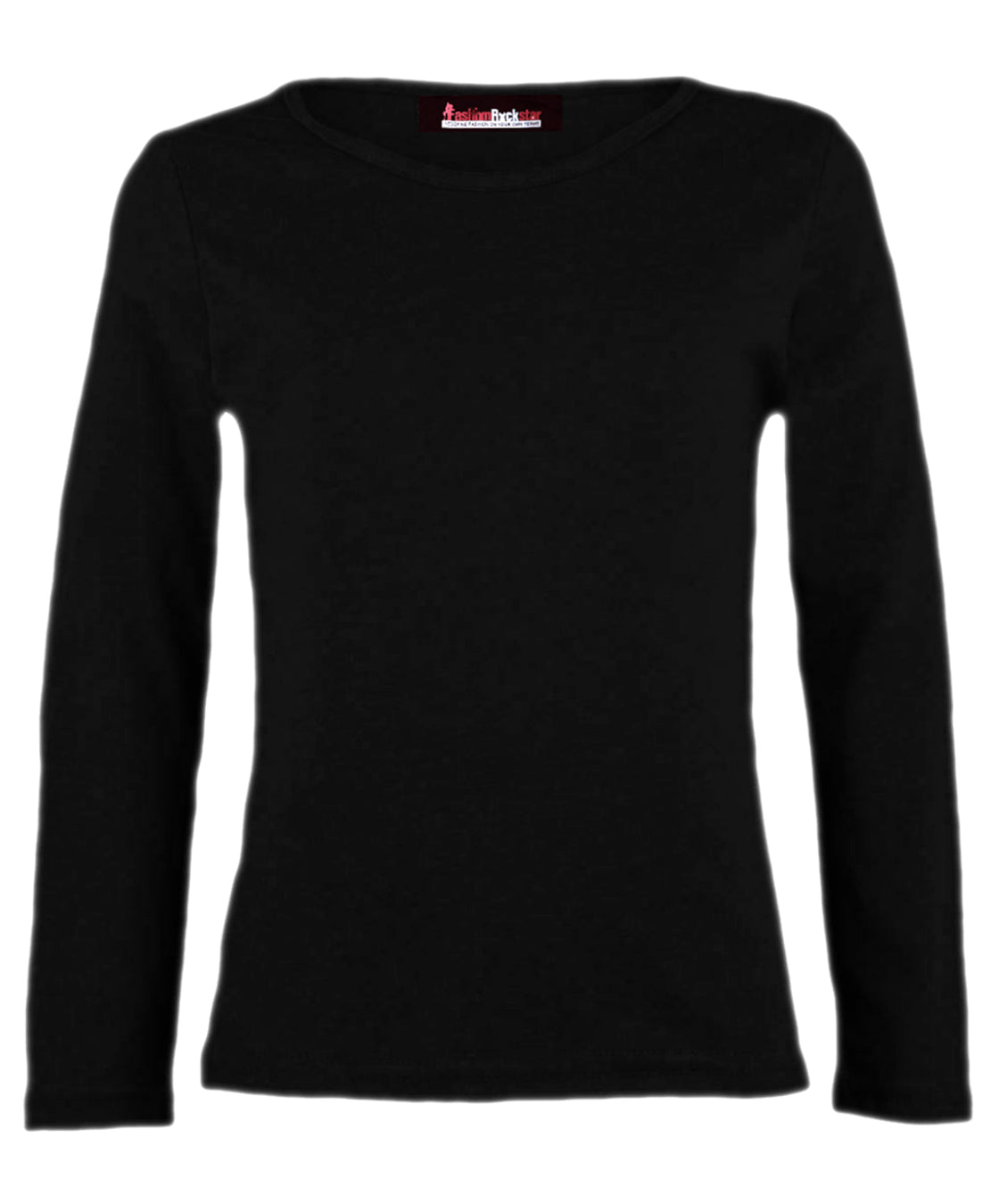 Girls Basic Long Sleeve Tops - Black