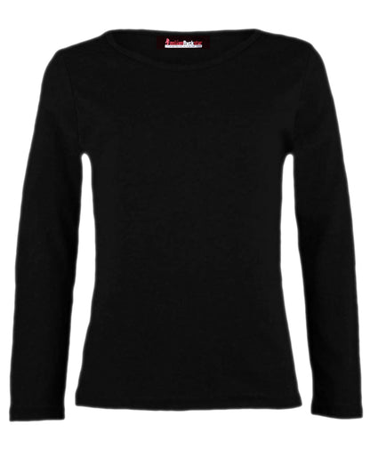 Girls Basic Long Sleeve Tops - Black