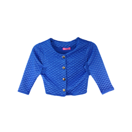 Girls Padded Bolero Quilted Jacket - Blue