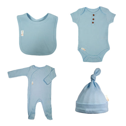 Baby Bodysuit Ribbed Sleepsuit Beanie Hat Bib