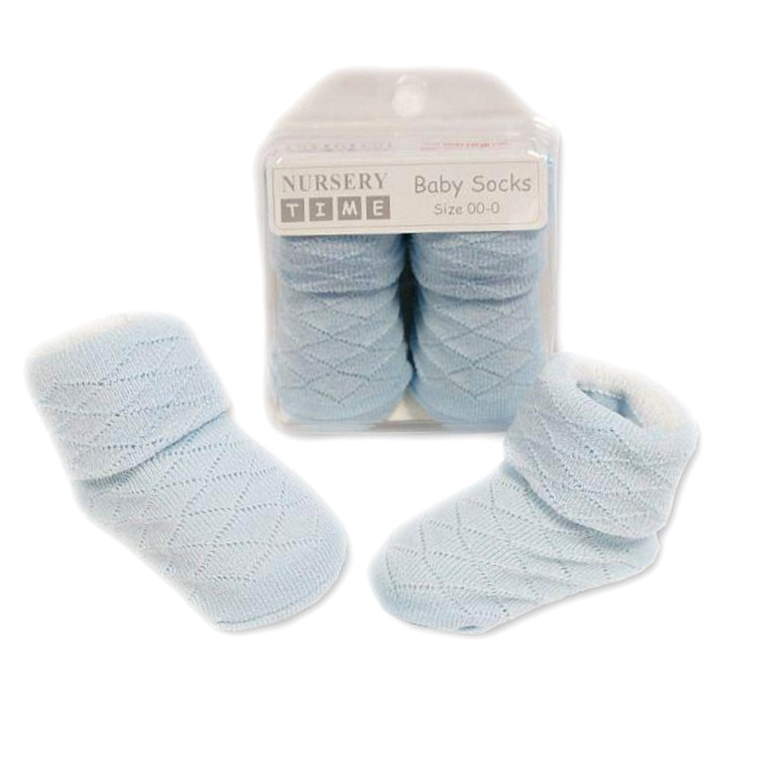 Baby Girls Perforated Diamond Ribbed Turnover Ankle Socks