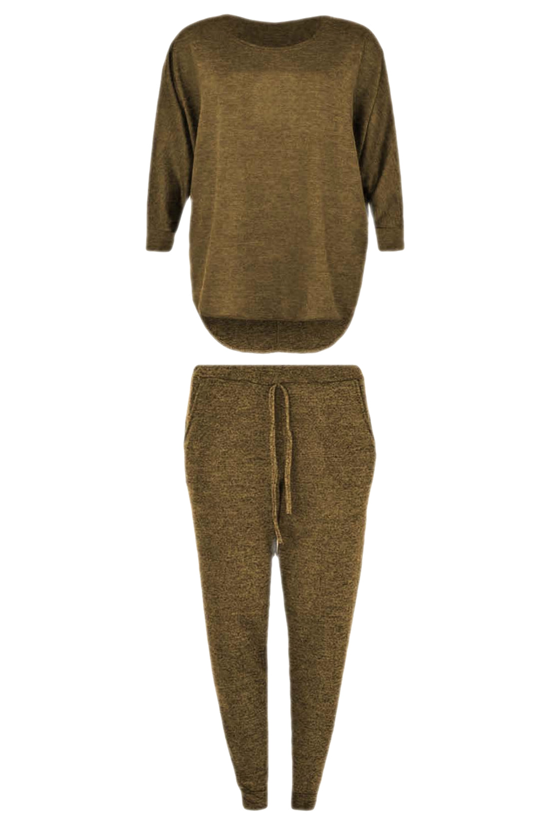 Girls High Low Loungewear Tracksuit - Camel
