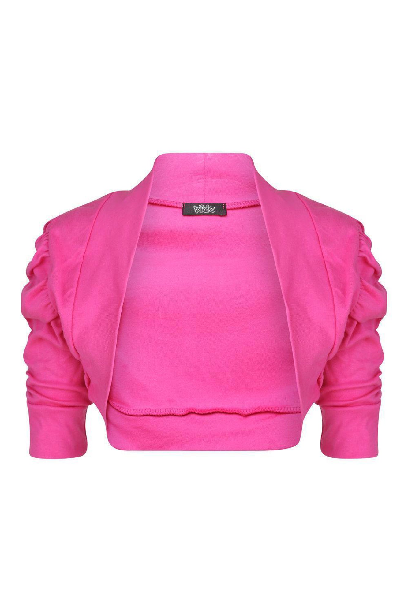 Girls Ruched Sleeve Bolero - Cerise