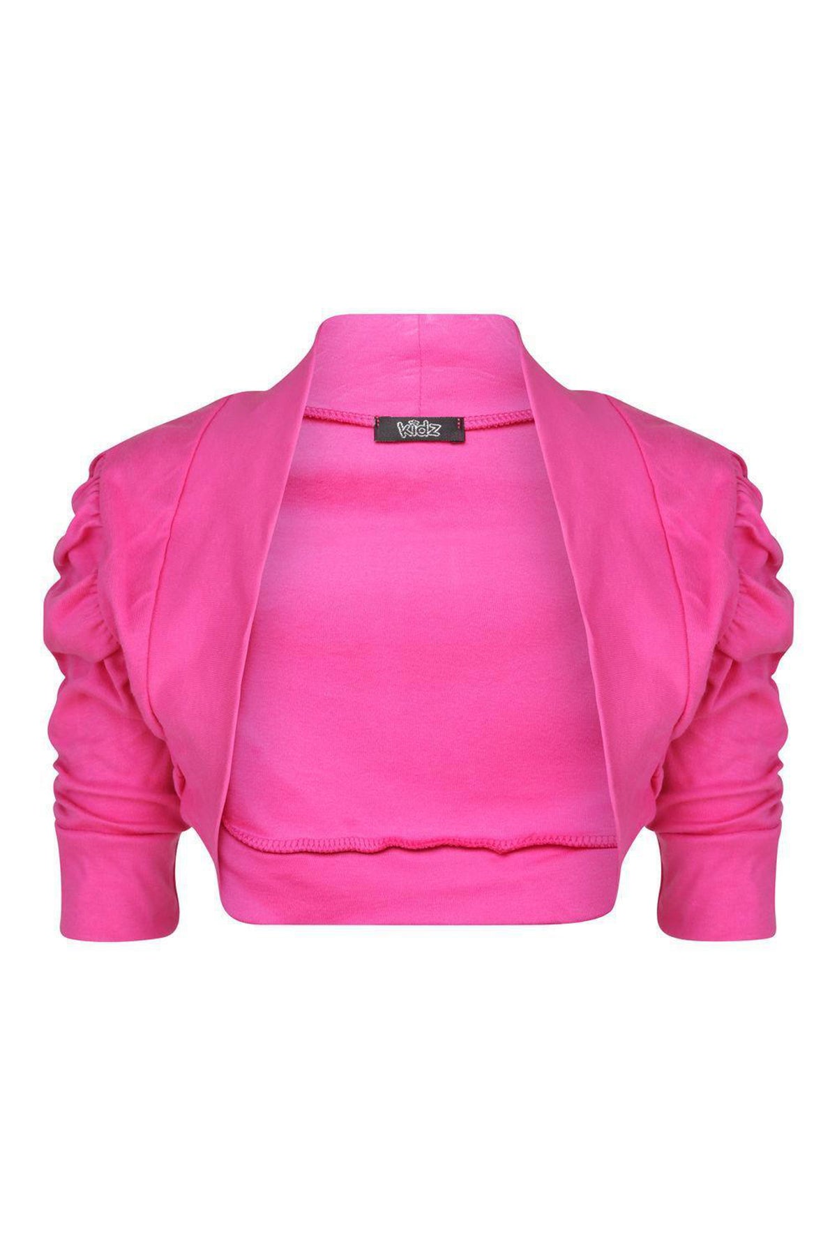 Girls Ruched Sleeve Bolero - Cerise